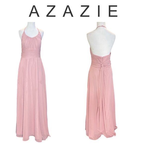 AZAZIE HALTER NECKLINE DUSTY ROSE MAXI DRESS - Picture 1 of 14